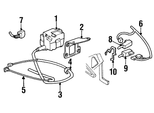 1998 Cadillac DeVille Cable Assembly, Cruise Control Servo Diagram for 25645401