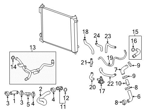 2010 Cadillac SRX Auxiliary Water Pump Assembly Diagram for 25956694