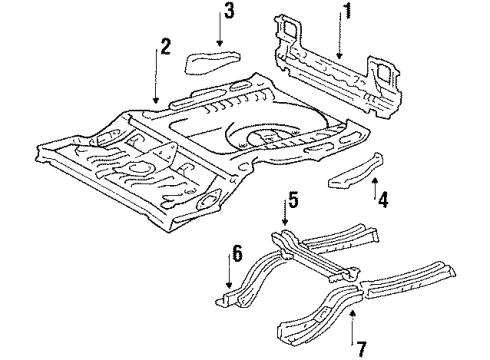 1986 Chevy Nova Panel Assembly, Body Lower. Back (4, Dr) Diagram for 94841136