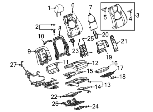 2024 Cadillac CT4 COVER ASM-F/SEAT BK *SANGRIA/TORCC Diagram for 87833432