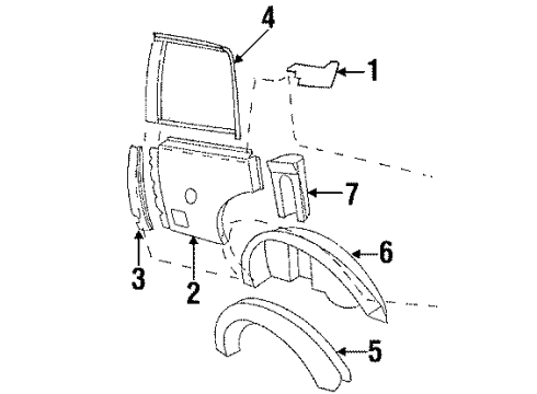 1986 Buick Electra Inner Structure - Quarter Panel Diagram 1 - Thumbnail