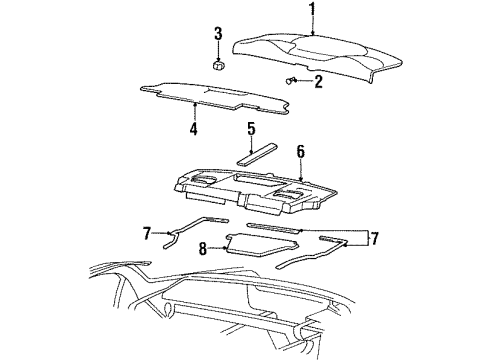 1997 Oldsmobile Aurora Barrier Assembly, Rear Window Panel Sound Diagram for 25644100