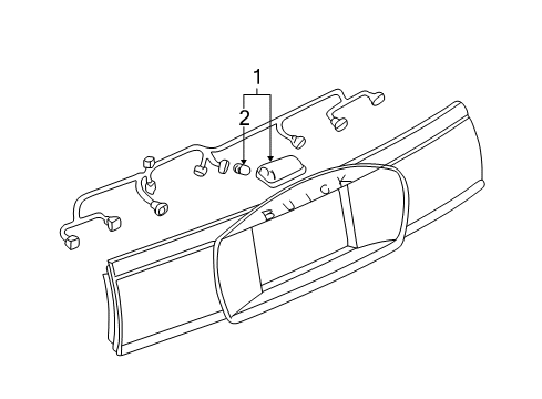 2002 Buick Rendezvous Housing Asm,Rear License Plate Lamp (L.H.) Diagram for 19120615