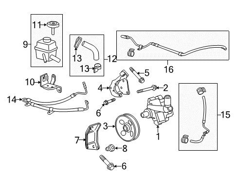 2012 Chevy Camaro Bracket Assembly, P/S Pump Diagram for 92230319