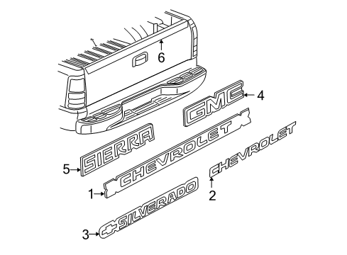 2005 Chevy Silverado 1500 Exterior Trim - Pick Up Box Diagram 11 - Thumbnail