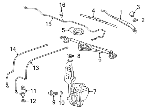 2018 Cadillac Escalade ESV Arm Assembly, Windshield Wiper *Black Diagram for 23193323