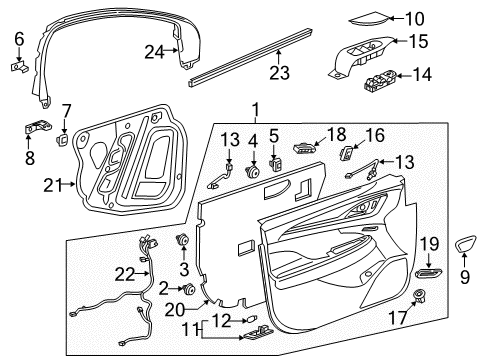 2017 Buick LaCrosse Trim Assembly, Front Side Door *Shale Diagram for 26701130