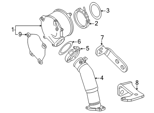 2020 GMC Sierra 3500 HD Turbocharger & Components Diagram 5 - Thumbnail