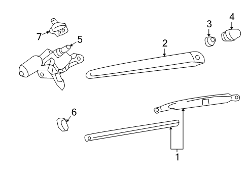 2013 Chevy Traverse Lift Gate - Wiper & Washer Components Diagram