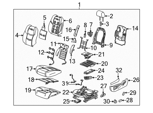 2015 Cadillac Escalade Module Assembly, Rear Seat Heater Control *Less Finish Diagram for 23470863