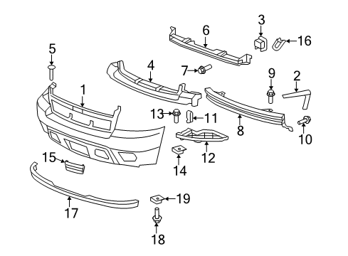 2011 Chevy Tahoe Front Bumper Diagram 1 - Thumbnail