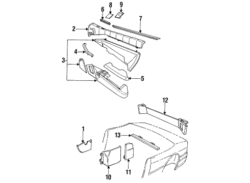 1988 Cadillac Allante Molding Asm Diagram for 1642372