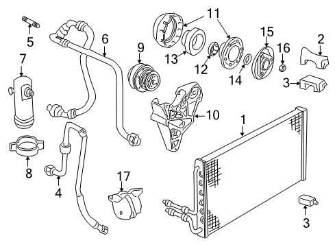 1998 GMC Jimmy A/C Condenser, Compressor & Lines Diagram