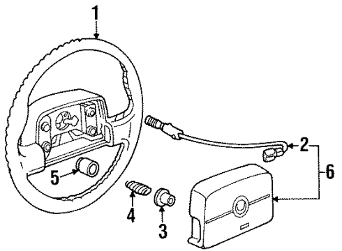 1993 Cadillac Eldorado Steering Column, Steering Wheel Diagram 4 - Thumbnail