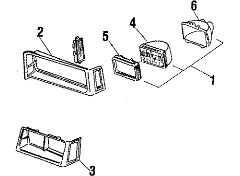 1984 Buick Regal Bezel,Headlamp Diagram for 25509403