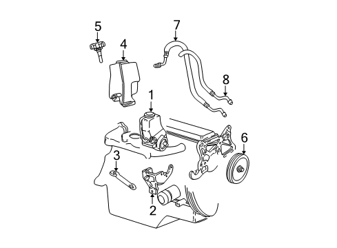 1997 Pontiac Sunfire P/S Pump & Hoses, Steering Gear & Linkage Diagram 3 - Thumbnail