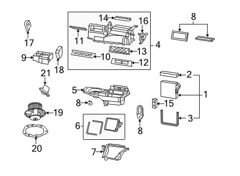 2009 Chevy Malibu HVAC Case Diagram 1 - Thumbnail