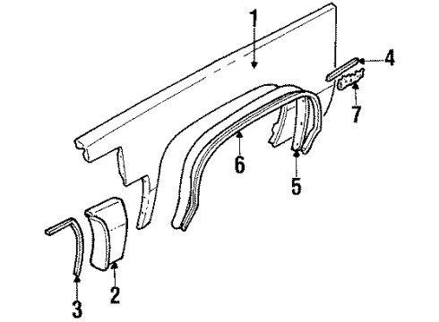 1986 Cadillac DeVille Plate Assembly, Name Front Fender Rear End Panel & C/Lid Outer Panelsce: P Diagram for 20632194