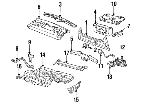 1995 Cadillac Fleetwood Panel Asm,Rear End Diagram for 12517571