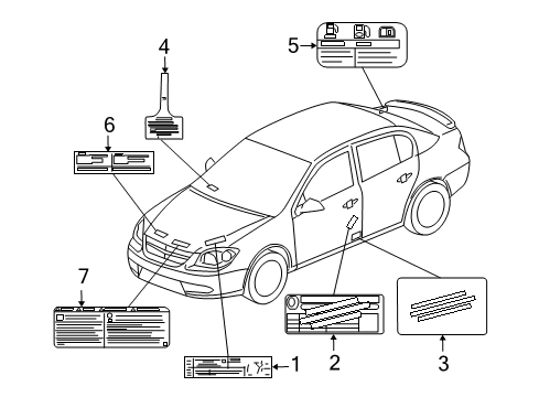 2011 Chevy Cruze Information Labels Diagram