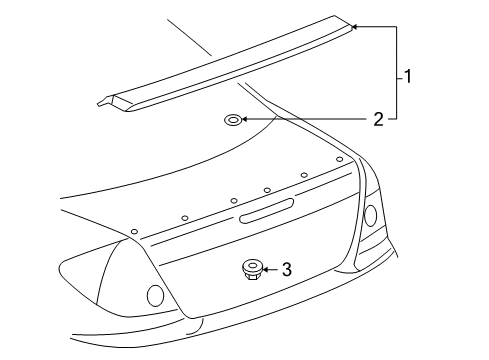 2009 Pontiac G6 Spoiler Kit - Flushmount,Note:Prime,Sedan Diagram for 12498959