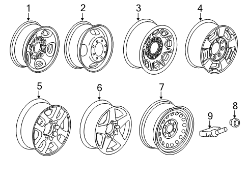 2012 Chevy Silverado 3500 HD Wheels Diagram