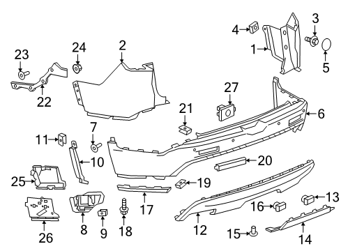 2019 GMC Acadia Rear Bumper Diagram 1 - Thumbnail