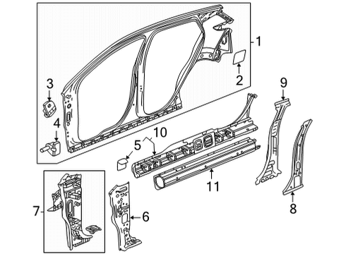 2022 Chevy Bolt EUV Reinforcement Assembly, Ctr Plr Otr Pnl Diagram for 42778185