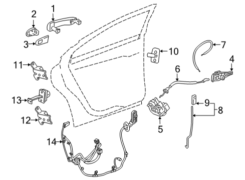 2019 Chevy Cruze Rear Door - Lock & Hardware Diagram