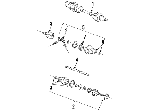 1998 Buick LeSabre Joint Kit,Front Wheel Drive Shaft Tri, Pot Diagram for 26065931