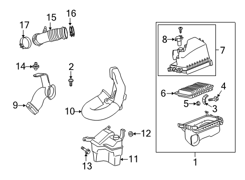 2009 Pontiac Vibe Cleaner Asm,Air Diagram for 19205483