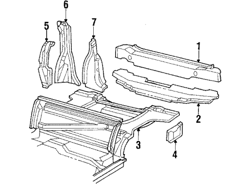 1986 Buick Skyhawk Bar Assembly, Cr Rear Front Diagram for 22578705