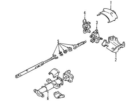 2009 GMC Envoy Steering Column & Wheel, Shroud, Switches & Levers Diagram 1 - Thumbnail