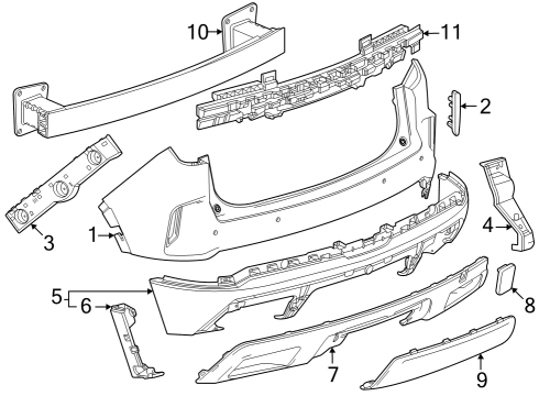 2024 Cadillac XT4 FASCIA ASM-RR BPR LWR *BLACK Diagram for 42858079