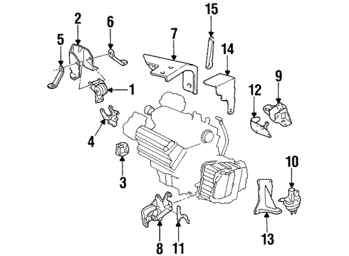 1998 Buick Riviera BRACKET, Transmission Mounting Support Diagram for 25635776