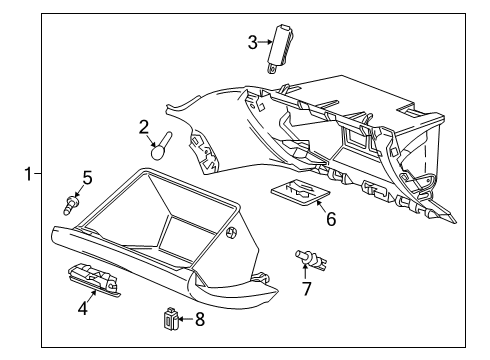 2022 Cadillac XT6 Glove Box Diagram