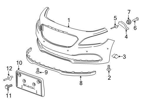 2019 Buick LaCrosse Front Bumper Diagram 1 - Thumbnail