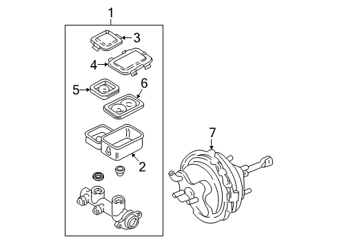 1988 GMC Safari Power Brake Booster ASSEMBLY Diagram for 18012882