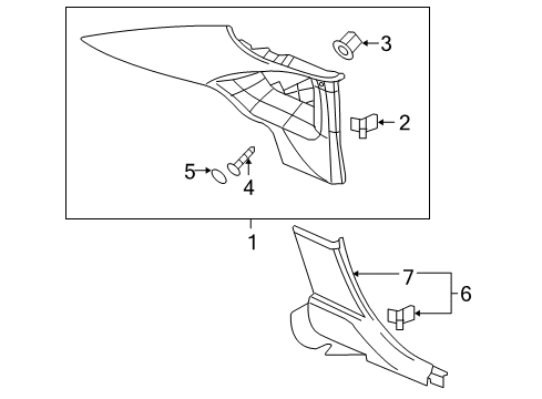 2013 Chevy Impala Interior Trim - Quarter Panels Diagram