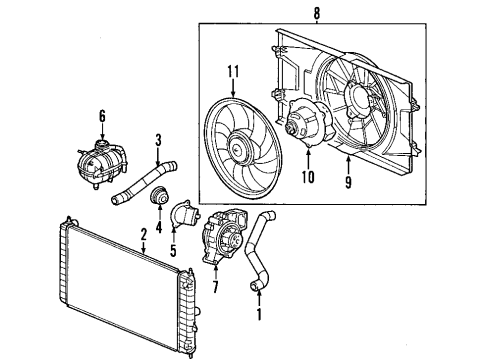 2006 Pontiac Solstice Cooling System, Radiator, Water Pump, Cooling Fan Diagram 3 - Thumbnail