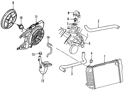 1995 Chevy Camaro Motor Kit,Engine Coolant Fan Diagram for 22137598