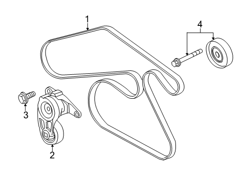 2014 Cadillac SRX Belts & Pulleys, Maintenance Diagram