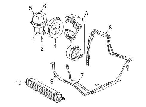 2007 Buick Rainier Reservoir Kit,P/S Fluid Diagram for 88963627