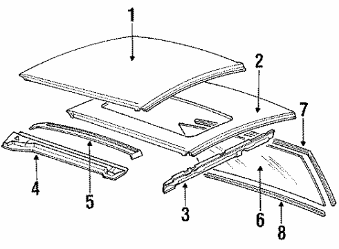 1990 Chevy Cavalier Frm, Windshield Inner Upper Diagram for 20555644