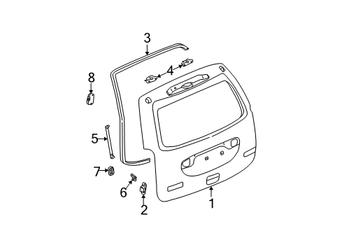 2003 Saturn Vue Gate & Hardware Diagram