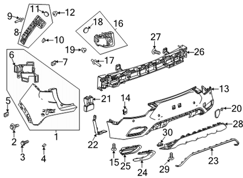 2022 Buick Encore GX Fascia Assembly, Rear Bpr Upr *Serv Primer Diagram for 42766371