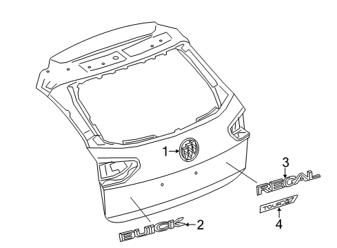 2019 Buick Regal TourX Exterior Trim - Lift Gate Diagram