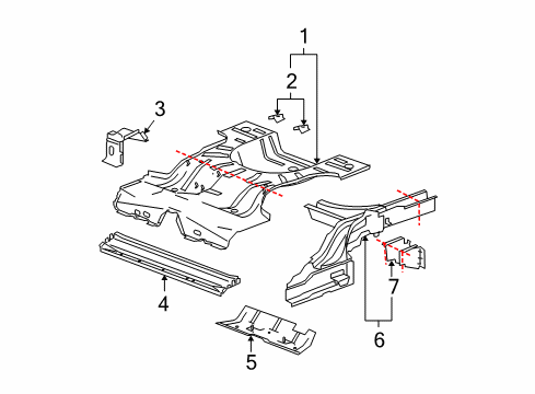 2007 Pontiac G6 Rear Body - Floor & Rails Diagram 2 - Thumbnail