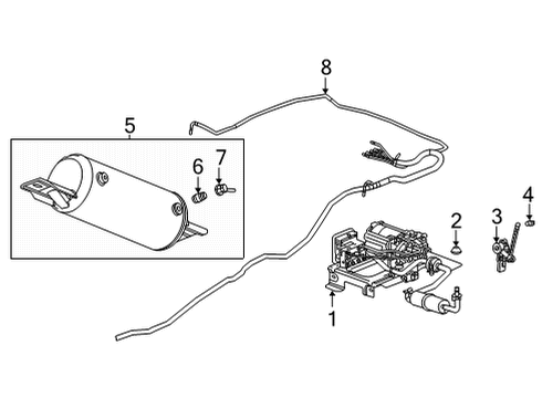 2023 GMC Yukon XL Cap, Auto Lvl Cont Air Sply Rsvr Cplg Diagram for 84979851