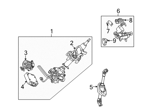 2009 Saturn Vue Column Kit,Steering Diagram for 20762941